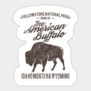 Yellowstone - The American Buffalo, Vintage/Retro Design Sticker